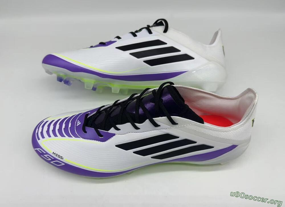Adidas F50 Elite FG Football Boots - White/Purple/Black/Yellow
