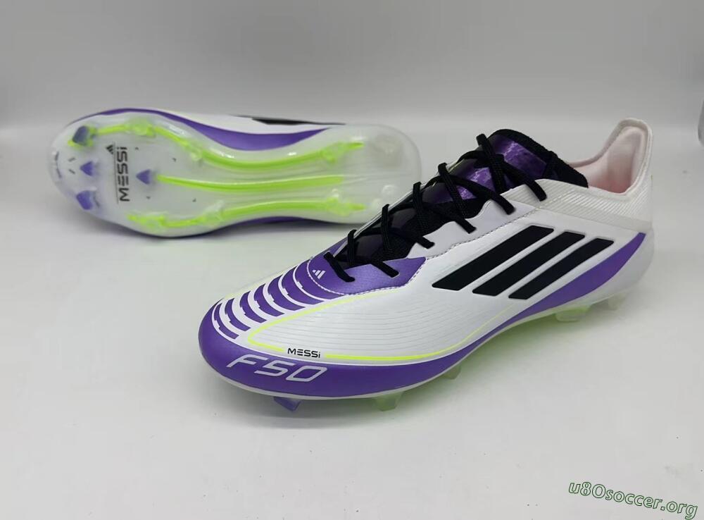 Adidas F50 Elite FG Football Boots - White/Purple/Black/Yellow
