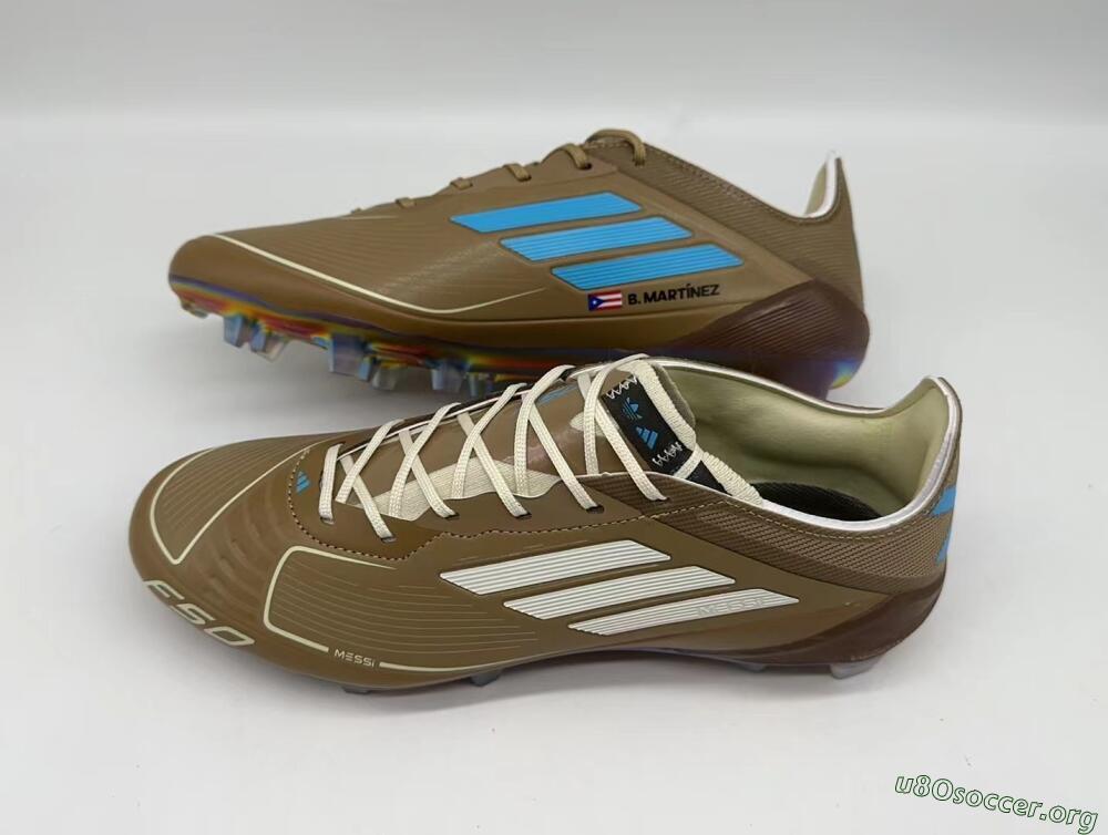 Adidas F50 Elite FG Football Boots - Brown/White/Blue
