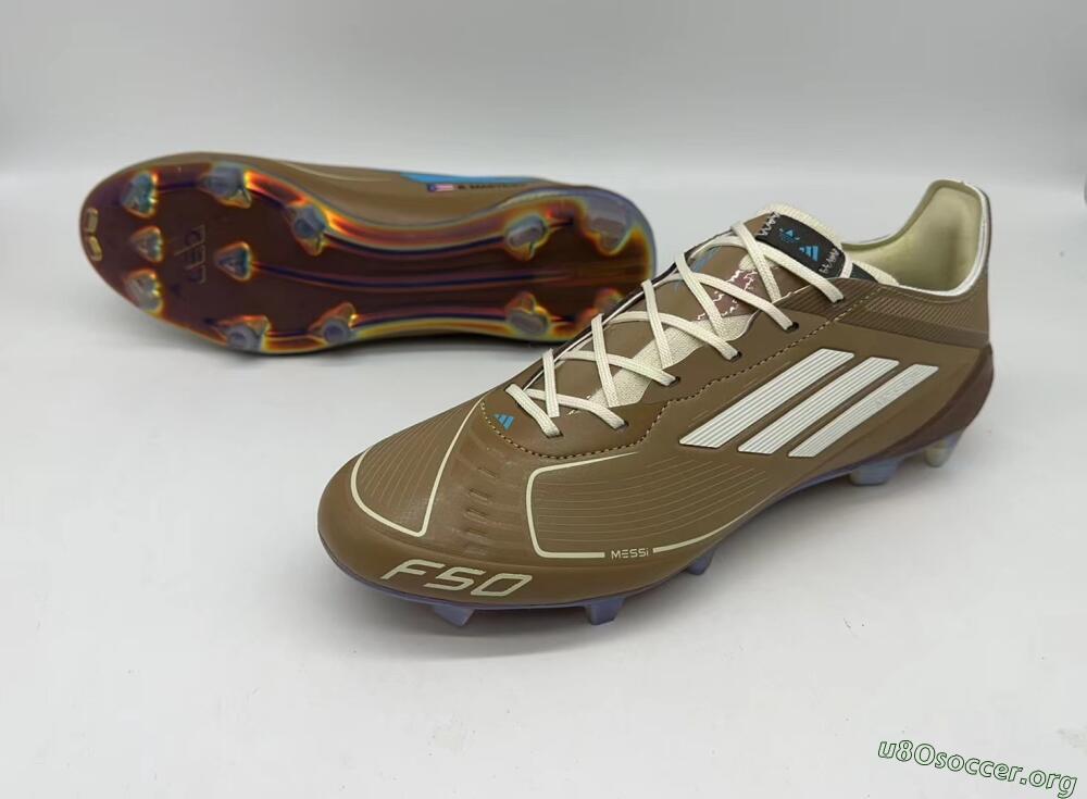 Adidas F50 Elite FG Football Boots - Brown/White/Blue