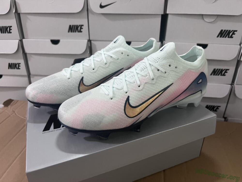 Nike Air Zoom Mercurial Vapor 16 Elite FG Football Boots - White/Pink/Blue