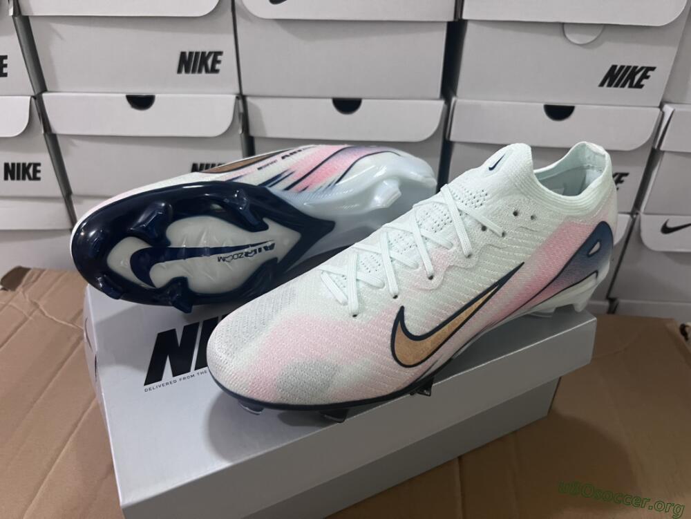 Nike Air Zoom Mercurial Vapor 16 Elite FG Football Boots - White/Pink/Blue