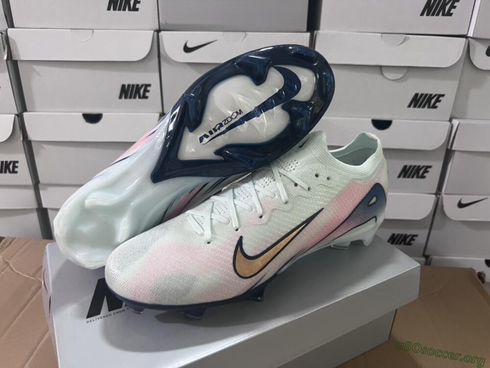 Nike Air Zoom Mercurial Vapor 16 Elite FG Football Boots - White/Pink/Blue