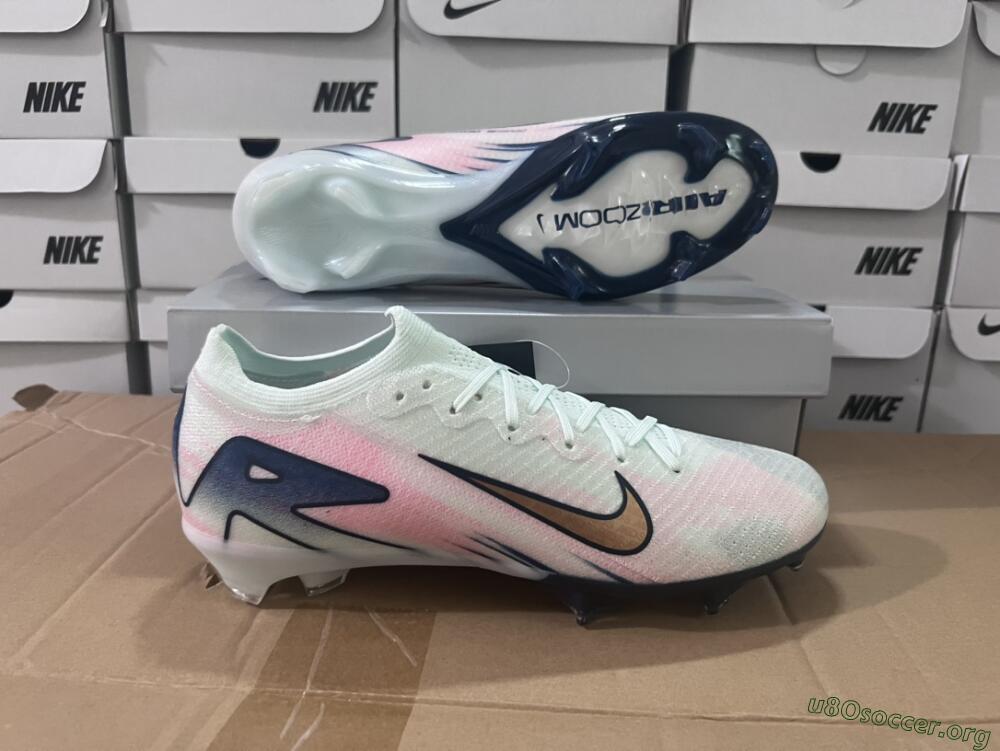 Nike Air Zoom Mercurial Vapor 16 Elite FG Football Boots - White/Pink/Blue
