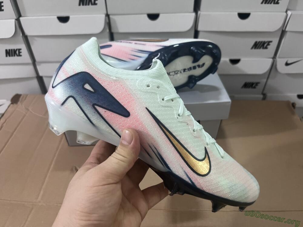 Nike Air Zoom Mercurial Vapor 16 Elite FG Football Boots - White/Pink/Blue