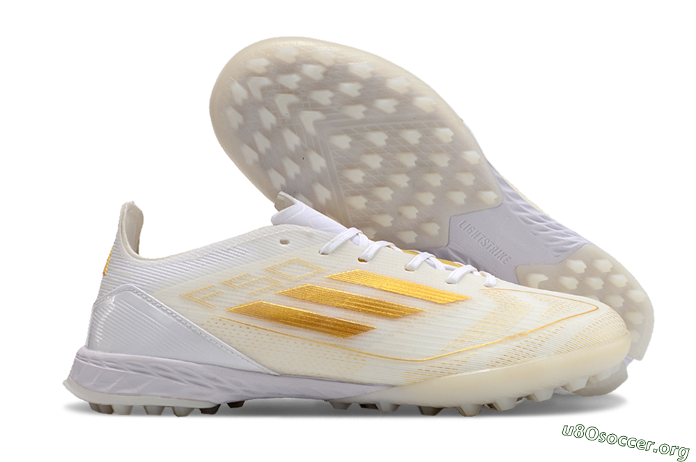 Adidas F50 Elite TF Football Shoes - White/Gold 2