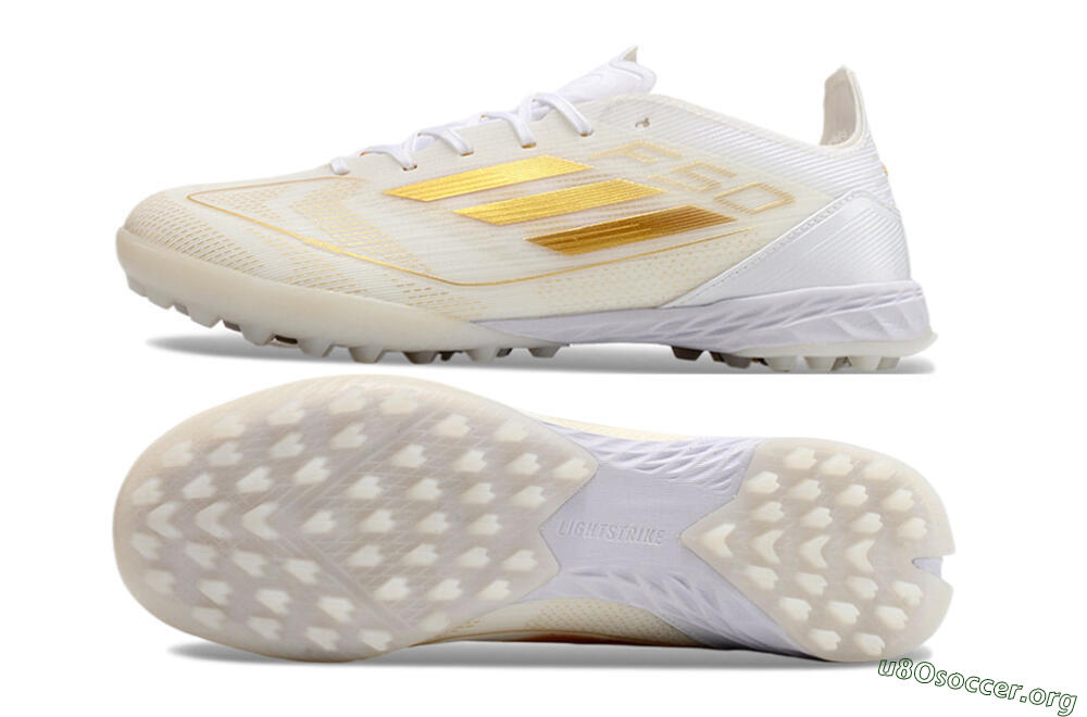 Adidas F50 Elite TF Football Shoes - White/Gold 1