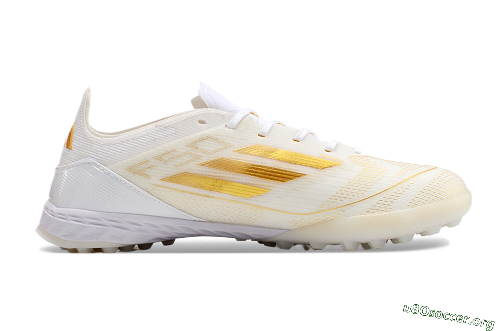 Adidas F50 Elite TF Football Shoes - White/Gold 7