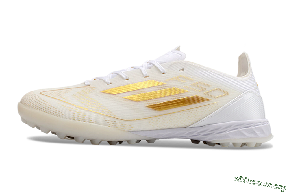 Adidas F50 Elite TF Football Shoes - White/Gold 3