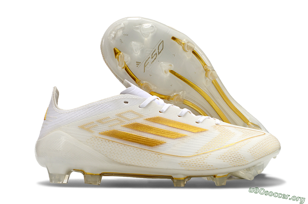 Adidas F50 Elite FG Football Boots - White/Gold 2