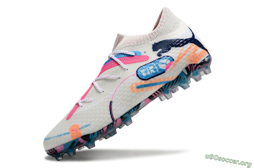 Puma Future Ultimate MG Football Boots - White/Pink/Blue 5