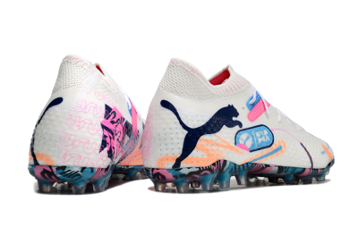 Puma Future Ultimate MG Football Boots - White/Pink/Blue