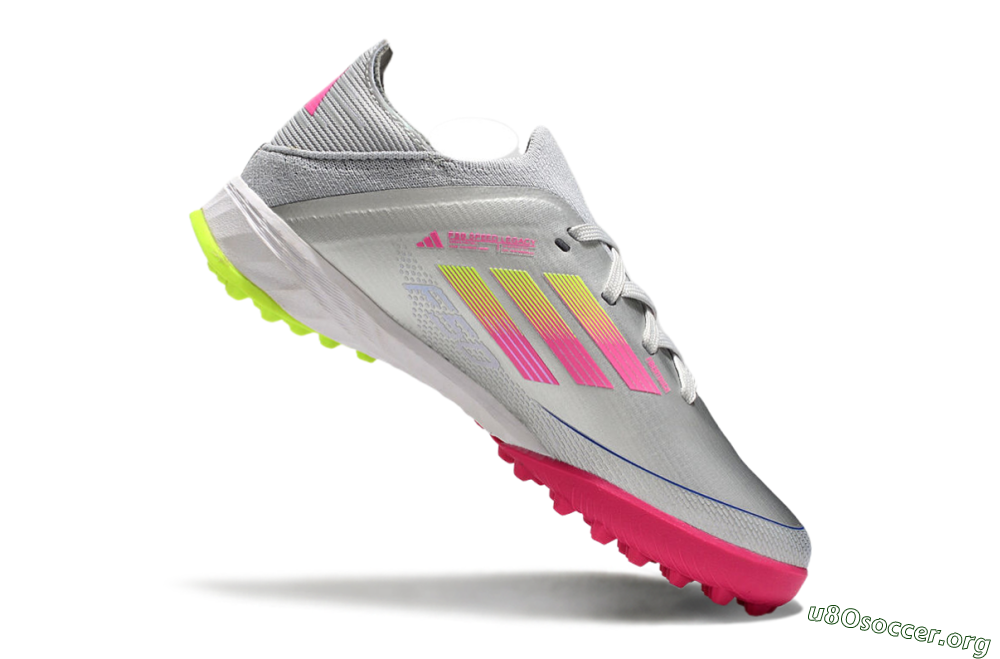 Adidas F50 Elite TF Football Shoes - Silver/Pink/Yellow 4