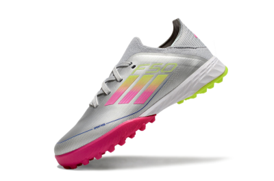Adidas F50 Elite TF Football Shoes - Silver/Pink/Yellow