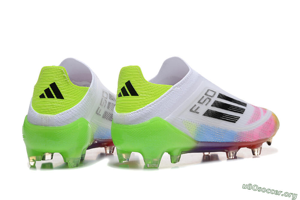 Adidas F50 Elite Laceless FG Football Boots - White/Gold/Pink/Blue/Yellow 6