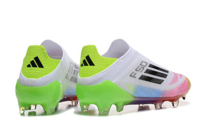 Adidas F50 Elite Laceless FG Football Boots - White/Gold/Pink/Blue/Yellow