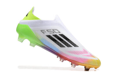Adidas F50 Elite Laceless FG Football Boots - White/Gold/Pink/Blue/Yellow