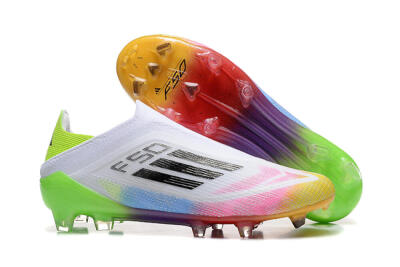 Adidas F50 Elite Laceless FG Football Boots - White/Gold/Pink/Blue/Yellow