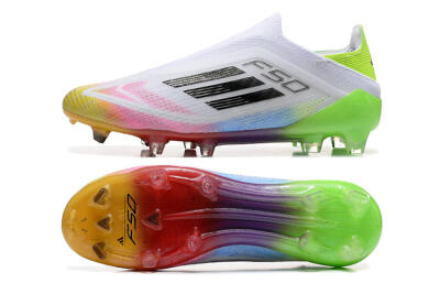 Adidas F50 Elite Laceless FG Football Boots - White/Gold/Pink/Blue/Yellow