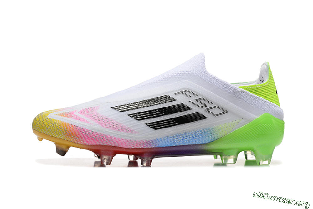 Adidas F50 Elite Laceless FG Football Boots - White/Gold/Pink/Blue/Yellow 3