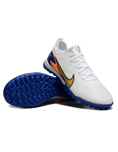 Nike Air Zoom Mercurial Vapor 16 Elite TF Football Shoes - White/Gold/Orange/Blue