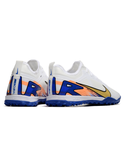 Nike Air Zoom Mercurial Vapor 16 Elite TF Football Shoes - White/Gold/Orange/Blue