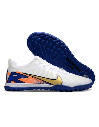 Nike Air Zoom Mercurial Vapor 16 Elite TF Football Shoes - White/Gold/Orange/Blue