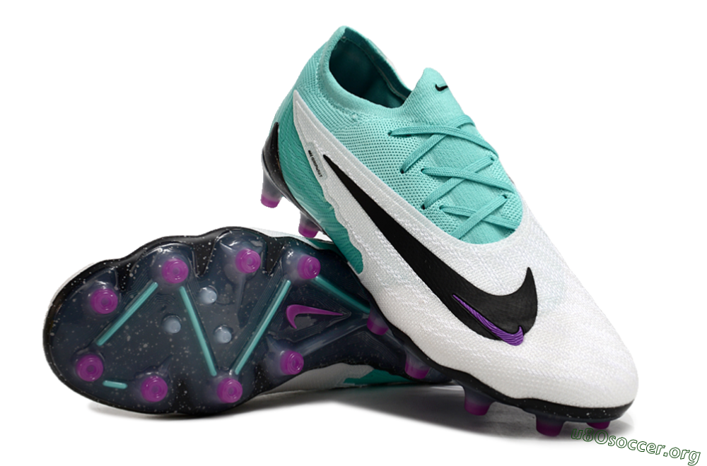 Nike Phantom GX Elite AG Football Boots - White/Black/Jade/Purple 4