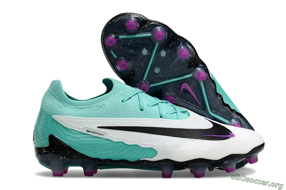 Nike Phantom GX Elite AG Football Boots - White/Black/Jade/Purple 2