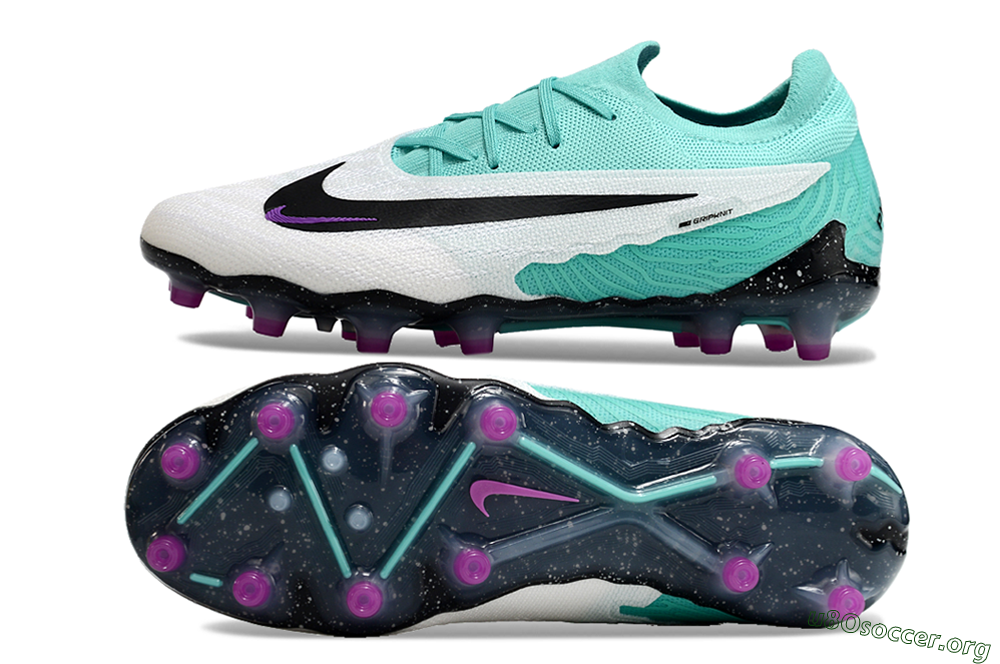 Nike Phantom GX Elite AG Football Boots - White/Black/Jade/Purple 1