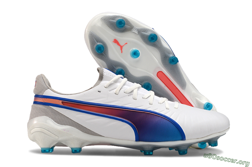 Puma Ultra Ultimate FG Football Boots - White/Blue/Red 2