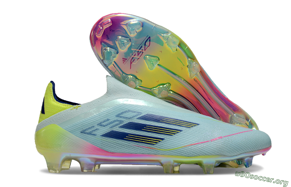 Adidas F50 Elite Laceless FG Football Boots - Jade/Blue/Yellow 2