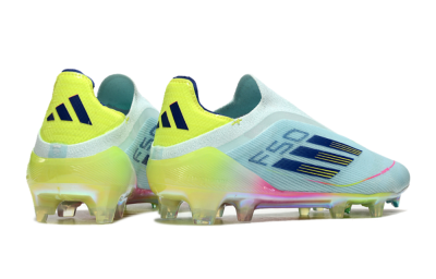 Adidas F50 Elite Laceless FG Football Boots - Jade/Blue/Yellow