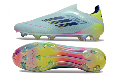 Adidas F50 Elite Laceless FG Football Boots - Jade/Blue/Yellow