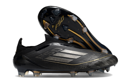 Adidas F50 Elite Laceless FG Football Boots - Black/Silver/Gold