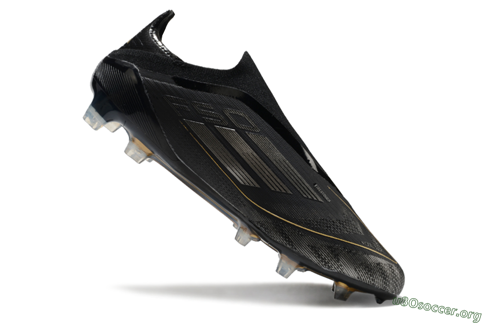 Adidas F50 Elite Laceless FG Football Boots - Black/Silver/Gold 4