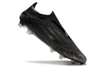 Adidas F50 Elite Laceless FG Football Boots - Black/Silver/Gold