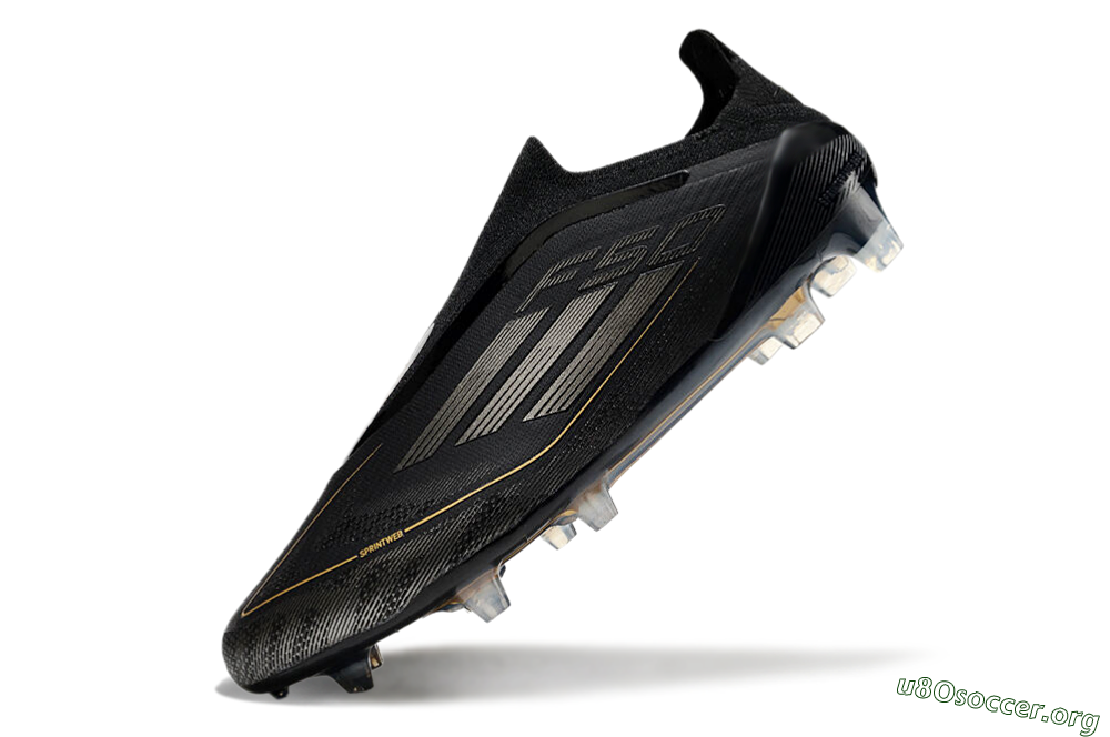 Adidas F50 Elite Laceless FG Football Boots - Black/Silver/Gold 5