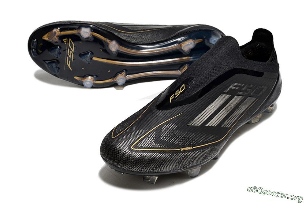 Adidas F50 Elite Laceless FG Football Boots - Black/Silver/Gold 0
