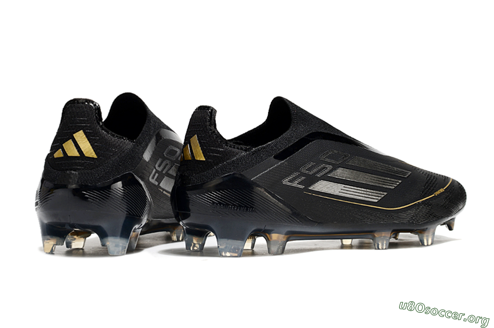 Adidas F50 Elite Laceless FG Football Boots - Black/Silver/Gold 6