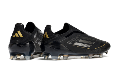 Adidas F50 Elite Laceless FG Football Boots - Black/Silver/Gold