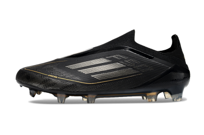Adidas F50 Elite Laceless FG Football Boots - Black/Silver/Gold