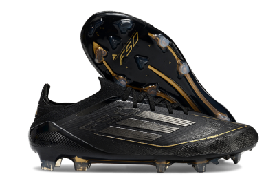 Adidas F50 Elite FG Football Boots - Black/Silver/Gold