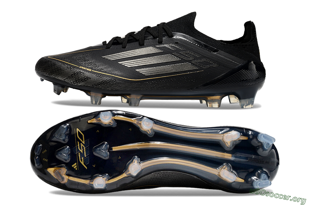 Adidas F50 Elite FG Football Boots - Black/Silver/Gold 1