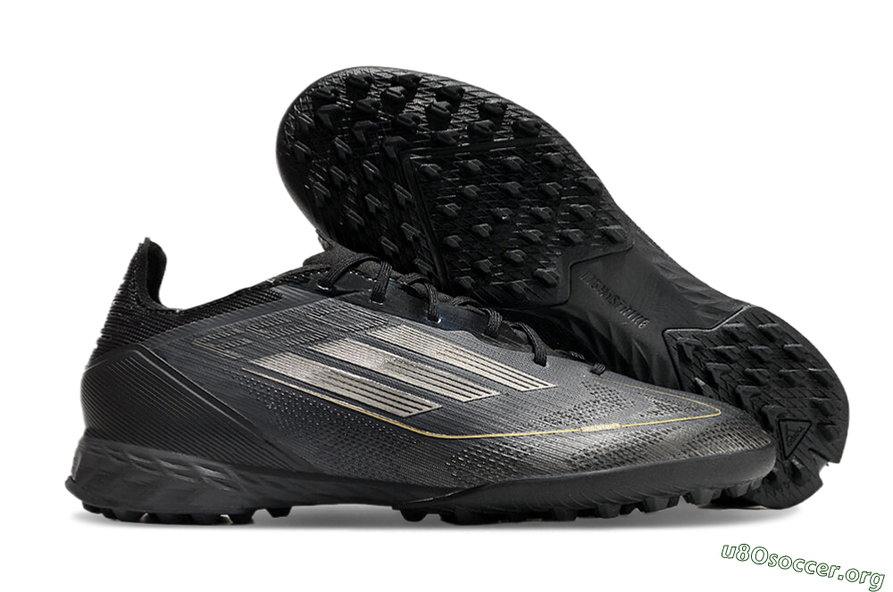 Adidas F50 Pro TF Football Shoes - Black/Silver/Gold 2