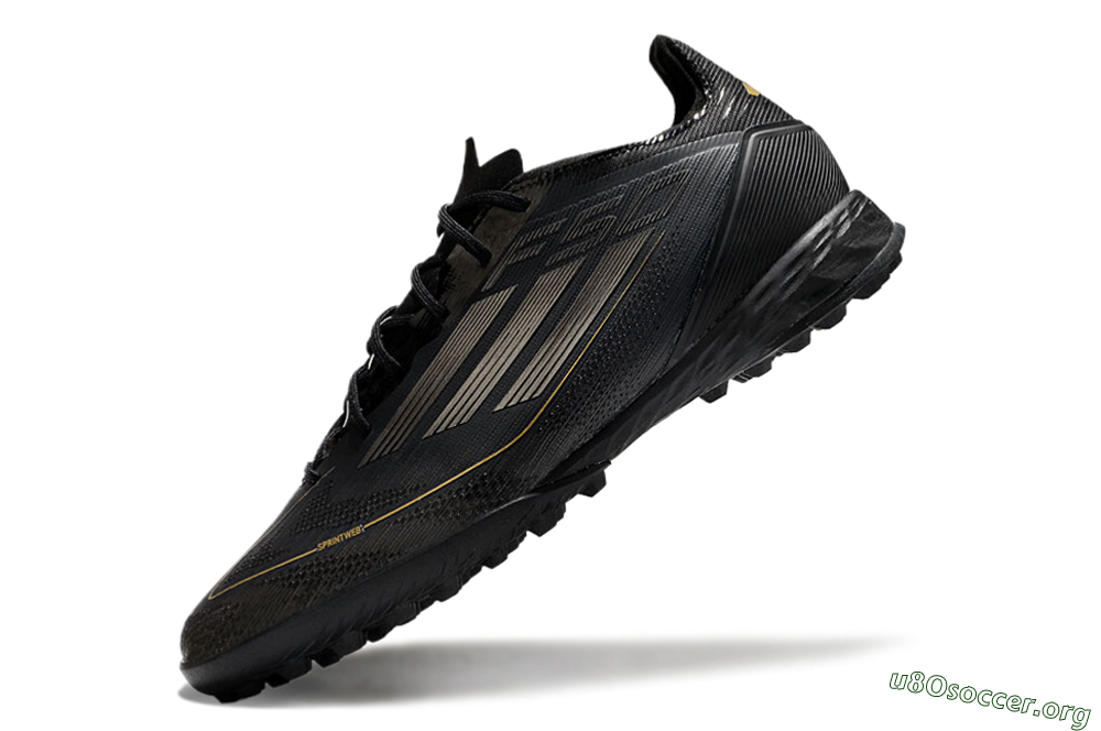 Adidas F50 Pro TF Football Shoes - Black/Silver/Gold 5