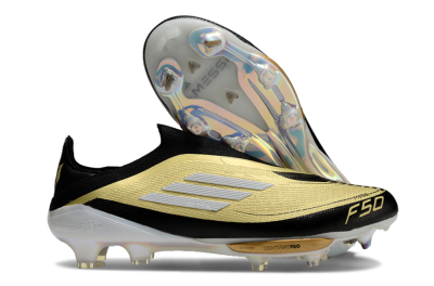 Adidas F50+ Lightstrike Pro Laceless FG Football Boots - Gold/Black/White