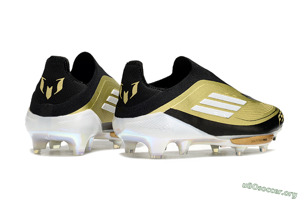 Adidas F50+ Lightstrike Pro Laceless FG Football Boots - Gold/Black/White 6