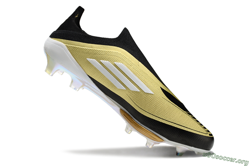 Adidas F50+ Lightstrike Pro Laceless FG Football Boots - Gold/Black/White 4