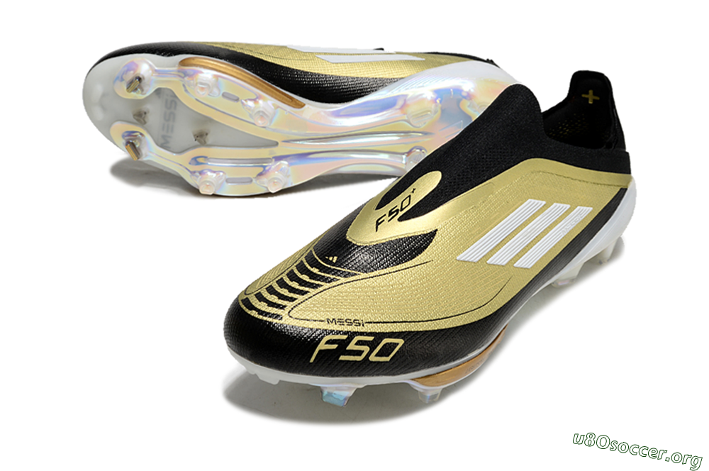 Adidas F50+ Lightstrike Pro Laceless FG Football Boots - Gold/Black/White 0